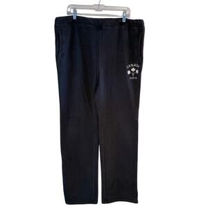 Roots Canada Pants Mens XL Black Sweatpants Elastic Waist Athletic Jogger Lounge